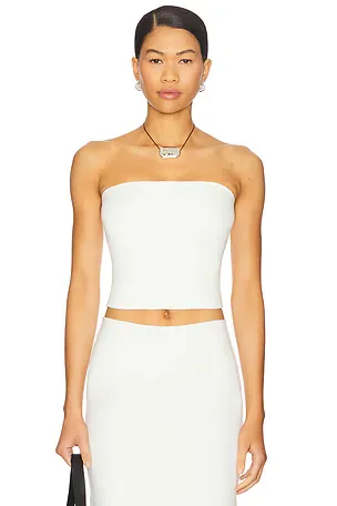 Stone Strap Triangle Top (Faux Suede Black)