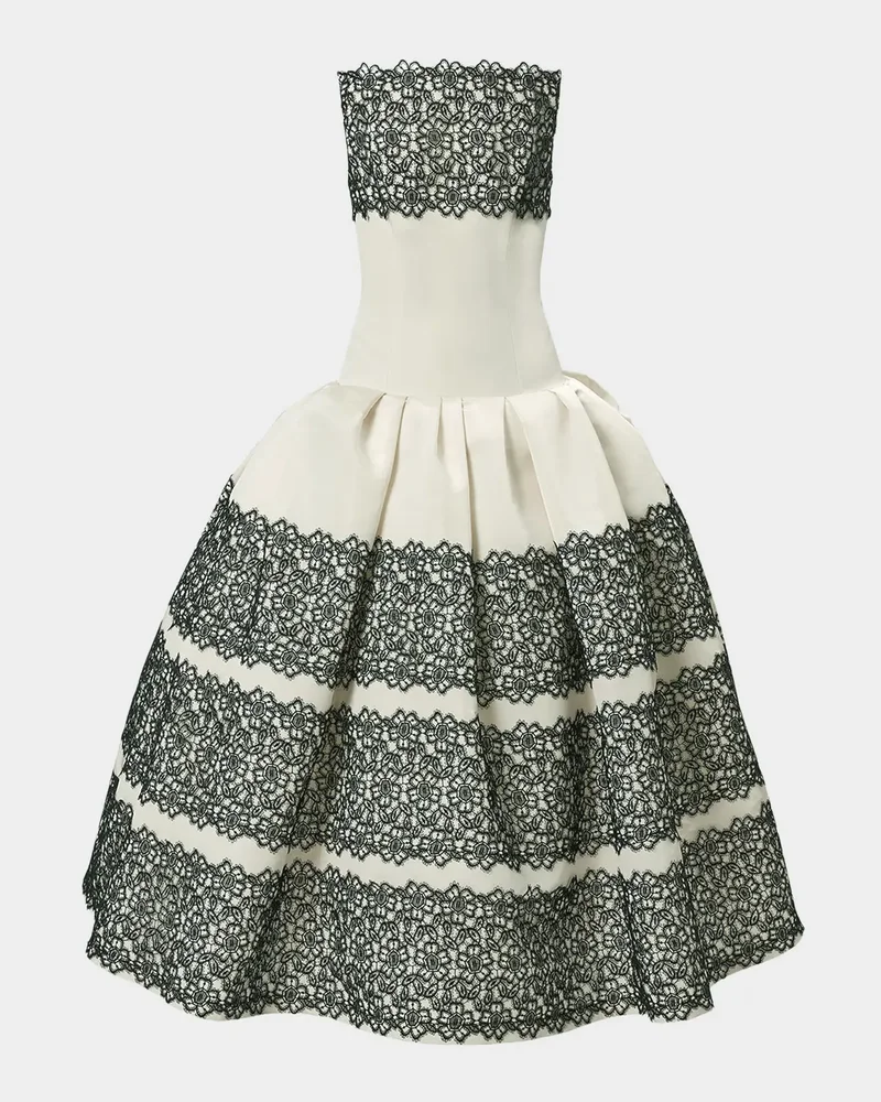Strapless Guipure Lace Gown