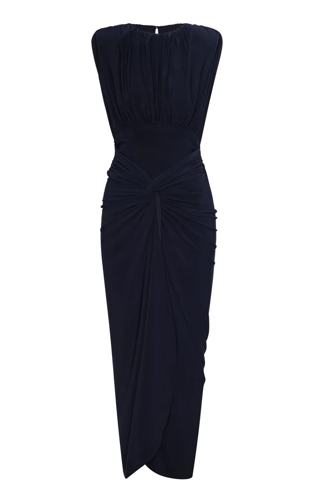 Zambea Draped Midi Dress