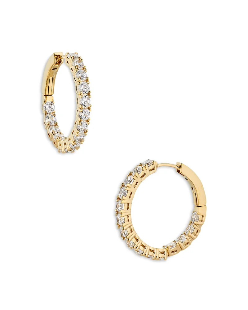 Inside Out Hoop Earrings in 18K Gold Plated or Rhodium Plated
