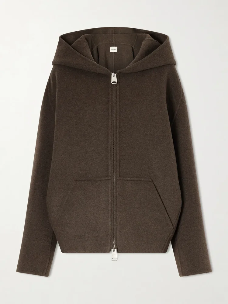 dolem hooded wool zip up jacket