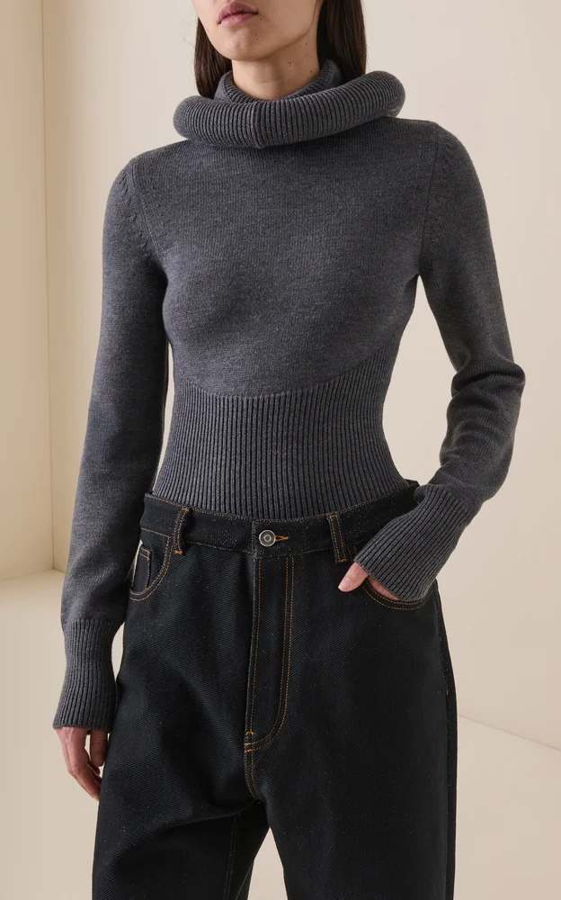 Hooded Virgin Wool Sweater