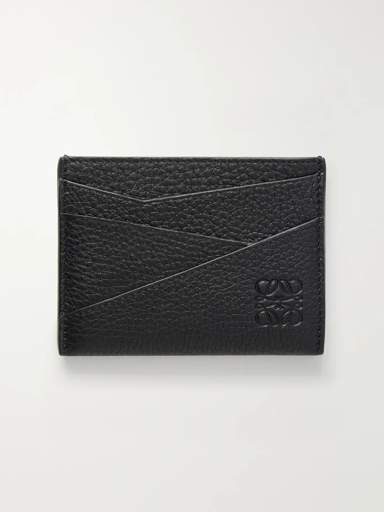 Puzzle Edge Anagram-Debossed Leather Cardholder