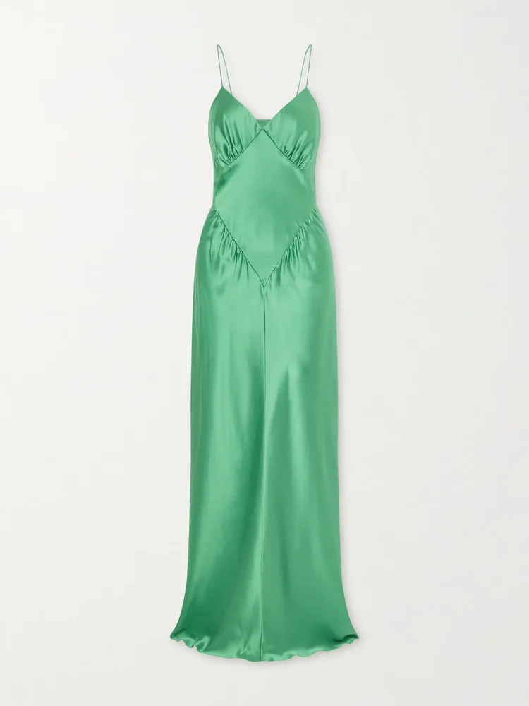 Aire silk-satin maxi dress