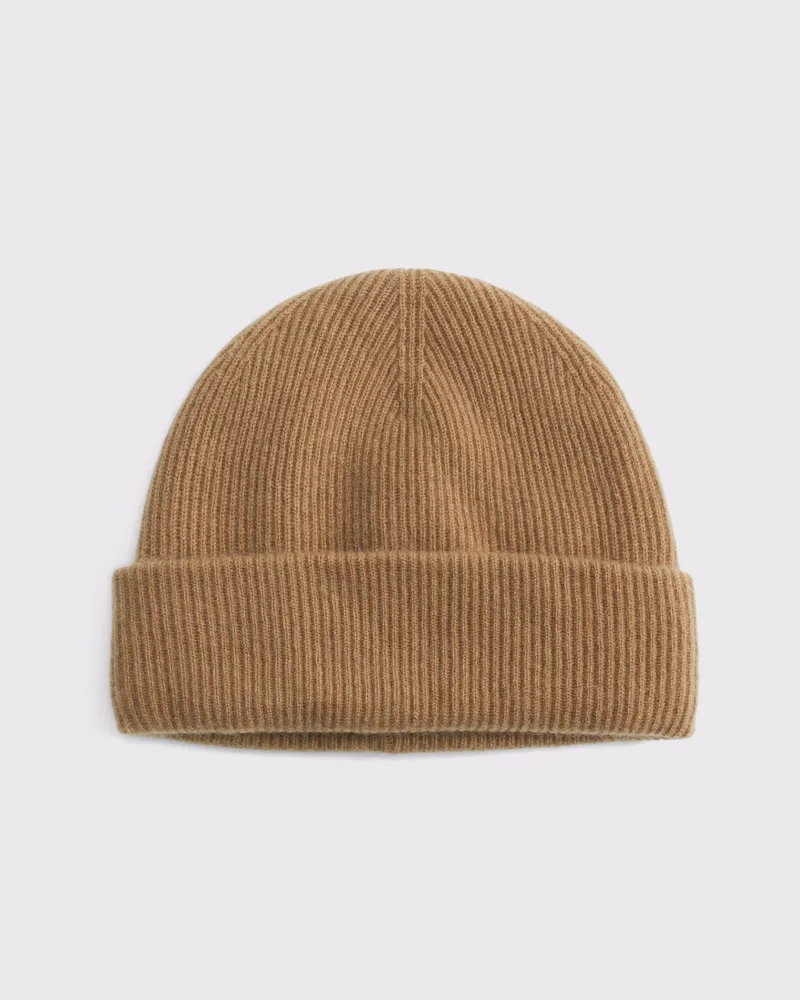 100% Cashmere Rib Beanie