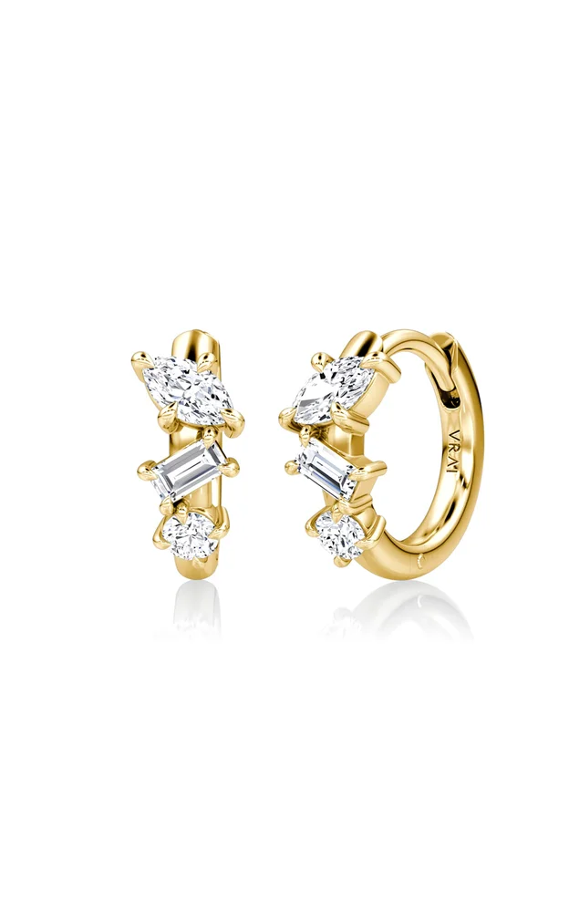 14K Yellow Gold Lab-Grown Diamond Orion Huggie Hoop