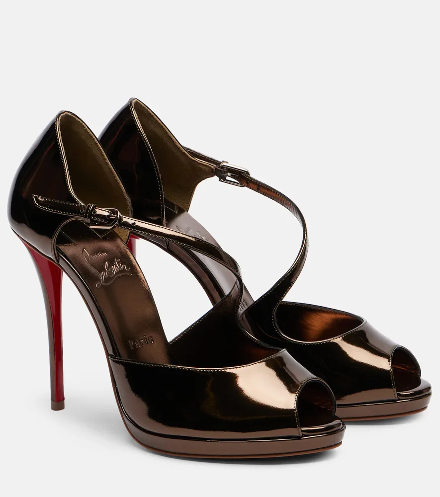 Miss Zigourata 120 mirrored leather sandals
