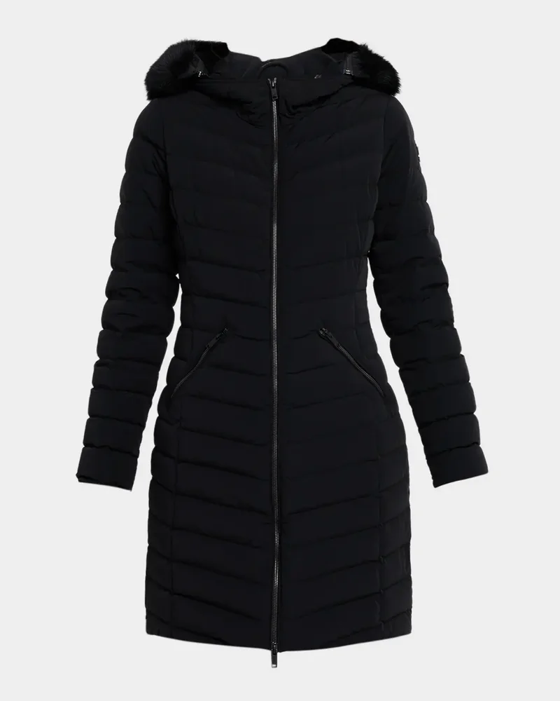 Andesite Down Parka with Removable Hood & Shearling Trim