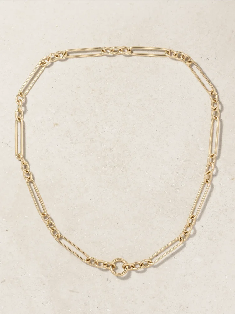 Trombone Link 14-karat gold necklace