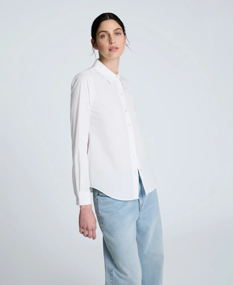 Poplin Button Front Shirt