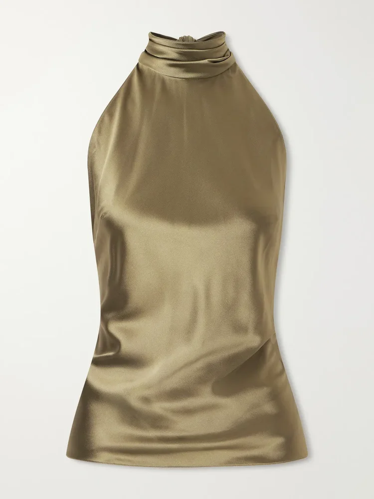 Chilton satin halterneck top