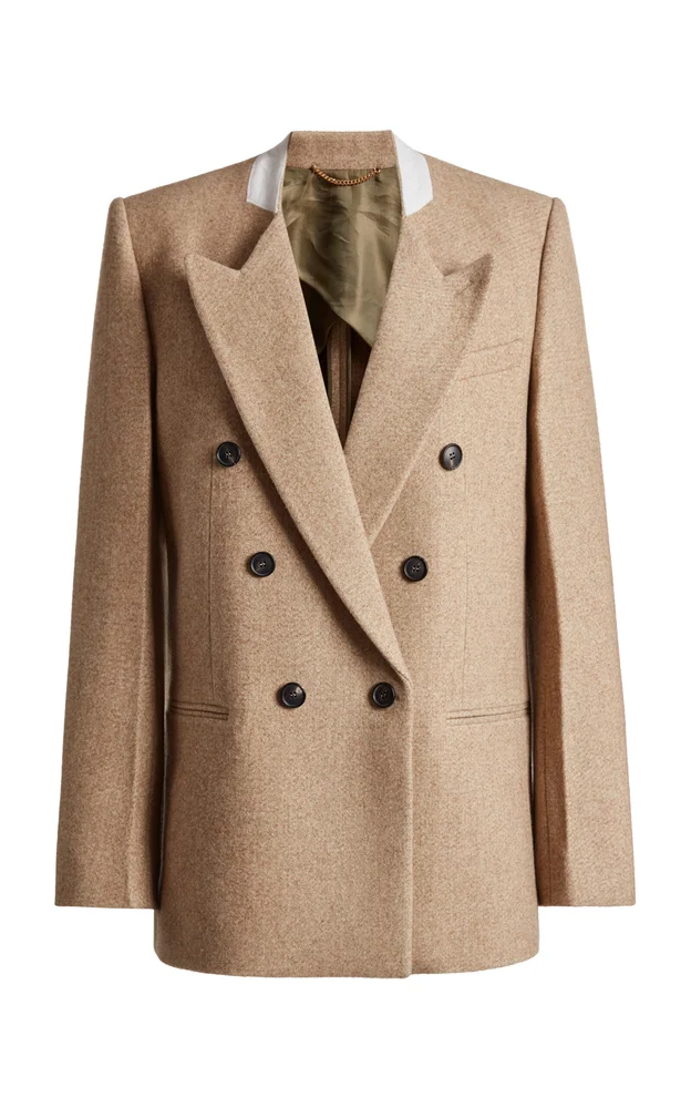 Wool-Blend Double-Breasted Blazer