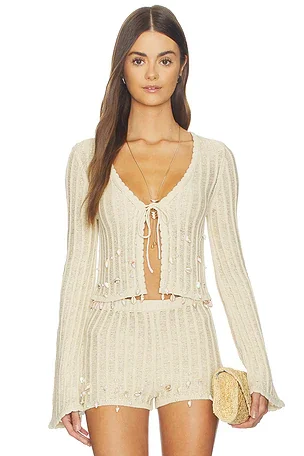 Nori Shell Embellished Cardigan
