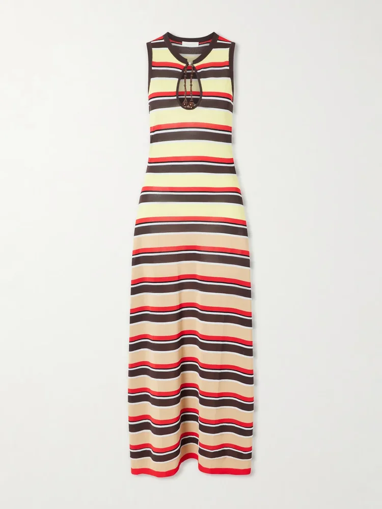 Studded Long Sleeve Maxi Dress