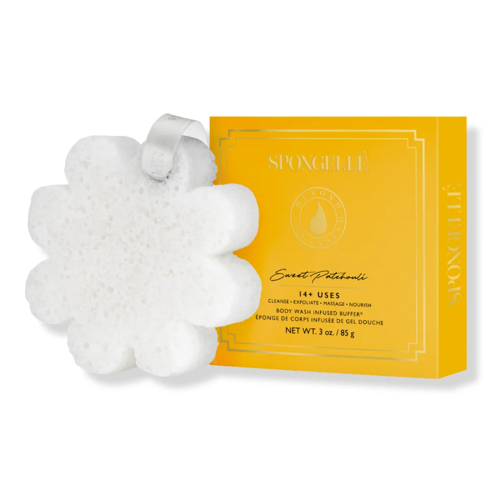Sweet Patchouli Boxed Flower Body Buffer | Body Wash Infused Buffer
