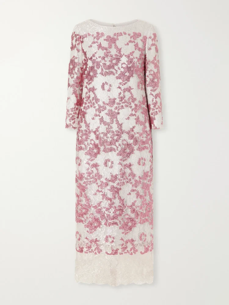 Santina sequin-embellished lace gown
