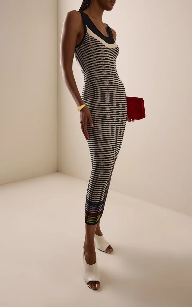Wave Knit Cotton Maxi Dress