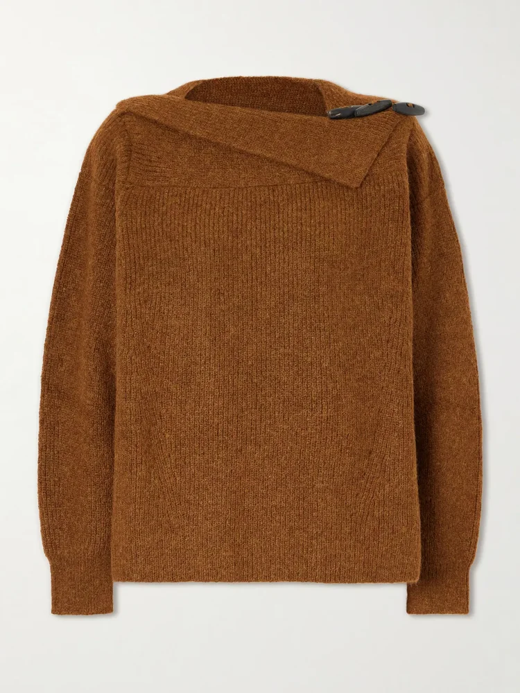 Thais button-detailed ribbed Alpaca-blend sweater