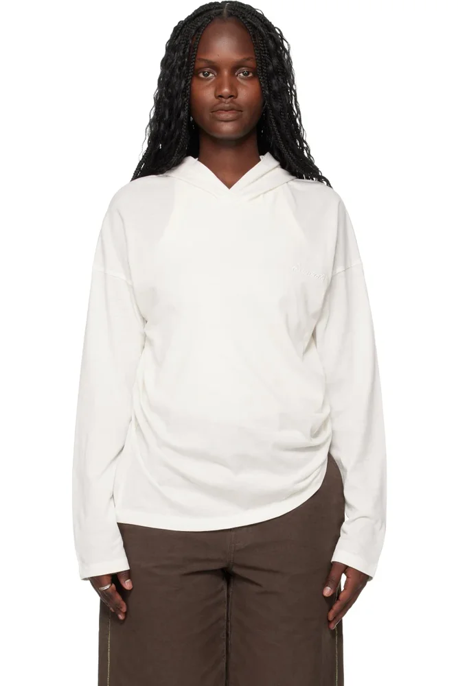 Off-White Holiday Embroidered Classic Fit Long Sleeve Hoodie