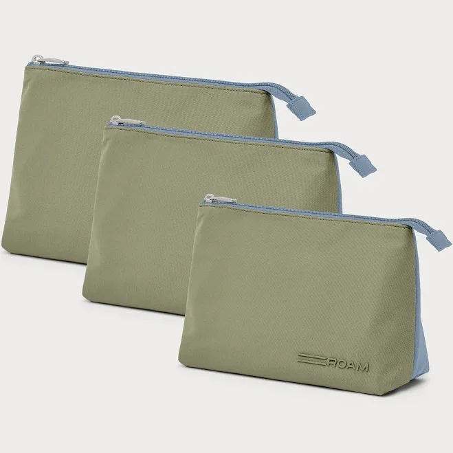 Travel Pouch Set (All 3) | Green / Slate | ROAM Luggage | Luggage Accessories | Lifetime Warranty | Water Resistant | Travel Organization