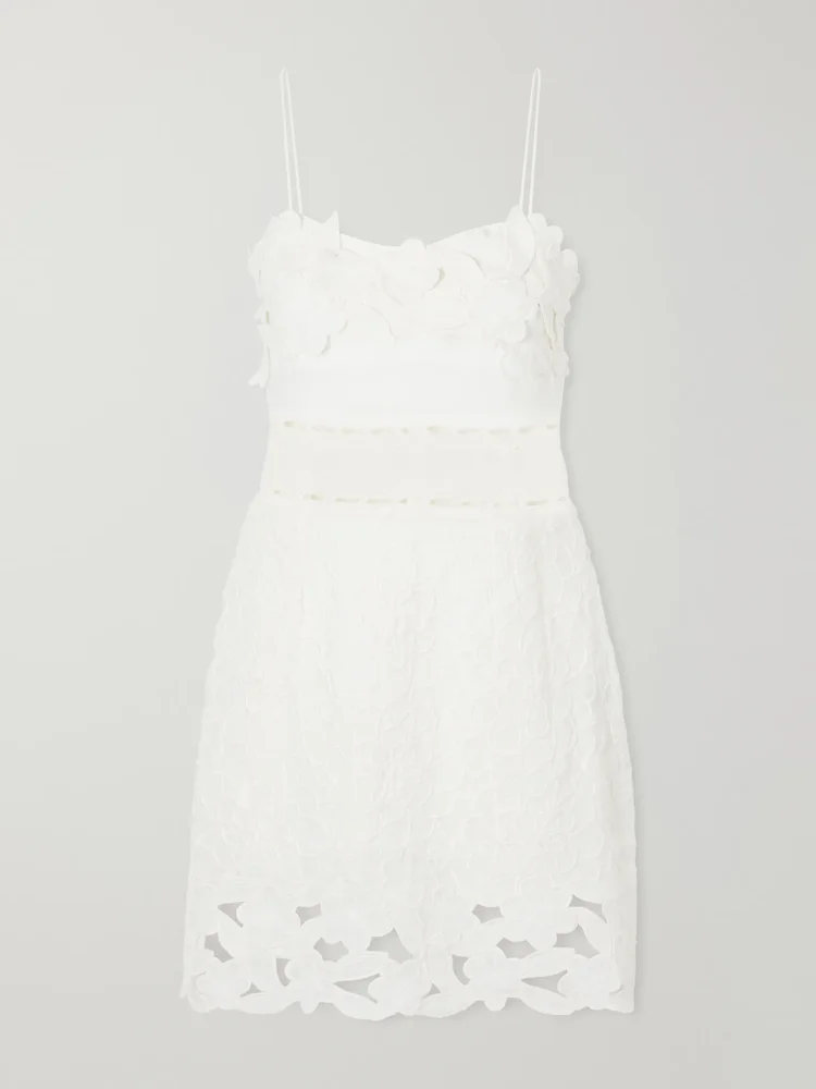 Reola embroidered ramie mini dress