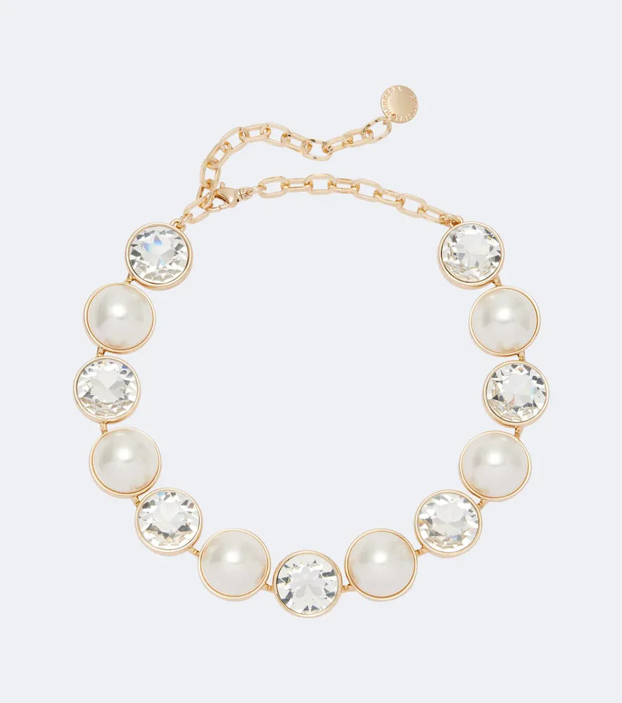 Crystal And Faux Pearl Necklace