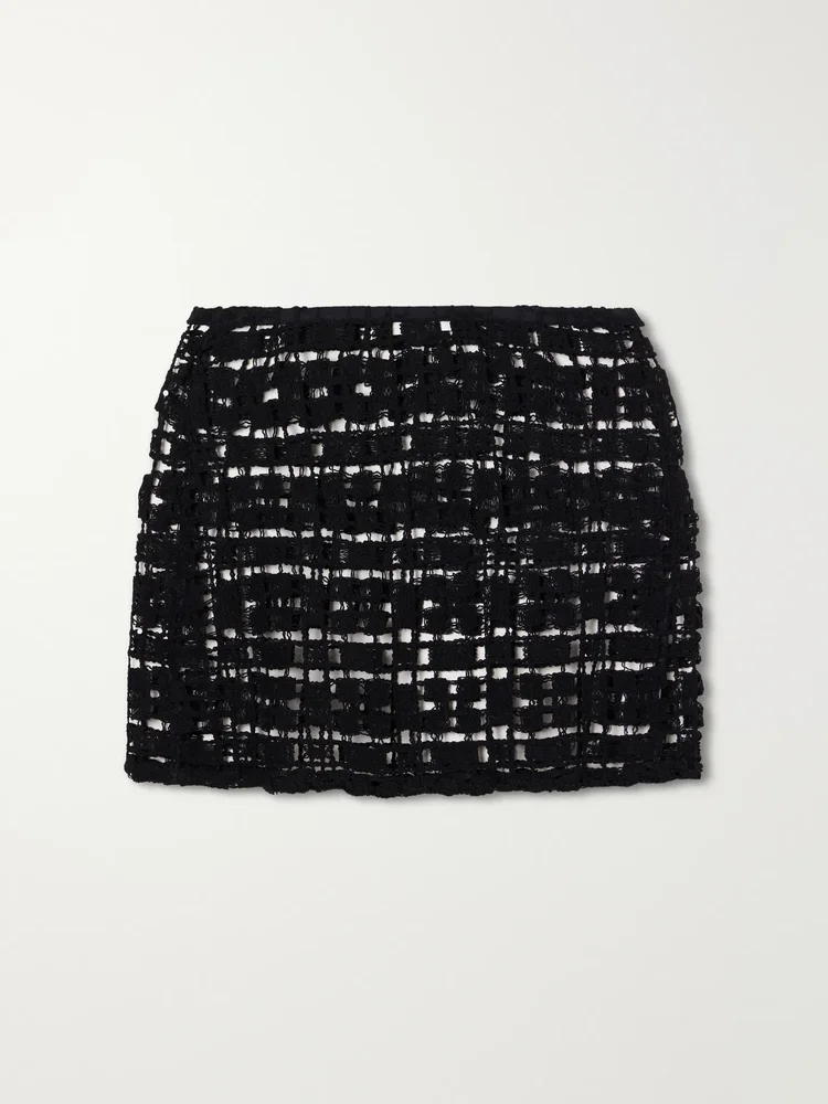 Sun crocheted cotton mini skirt
