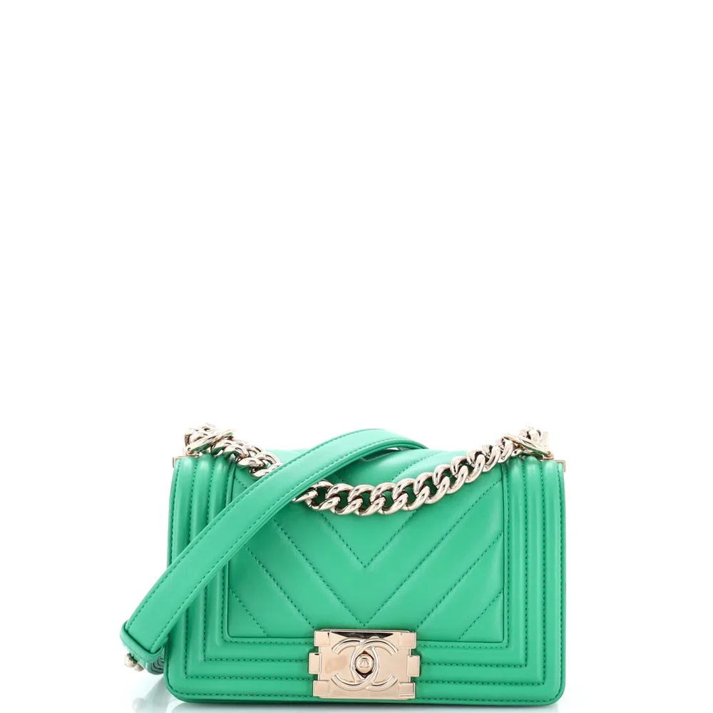 Chanel Boy Flap Bag Chevron Lambskin Small