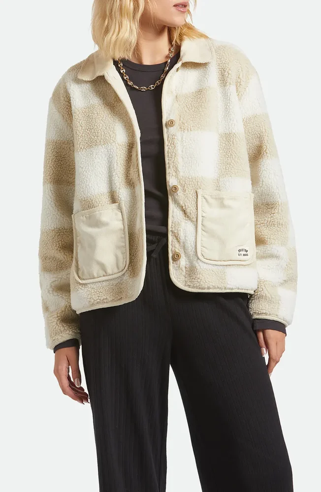 Delilah Plaid High Pile Fleece Jacket
