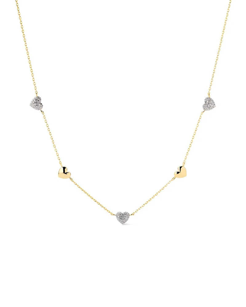 Heart Necklace Lev Mini Pave Station Necklace