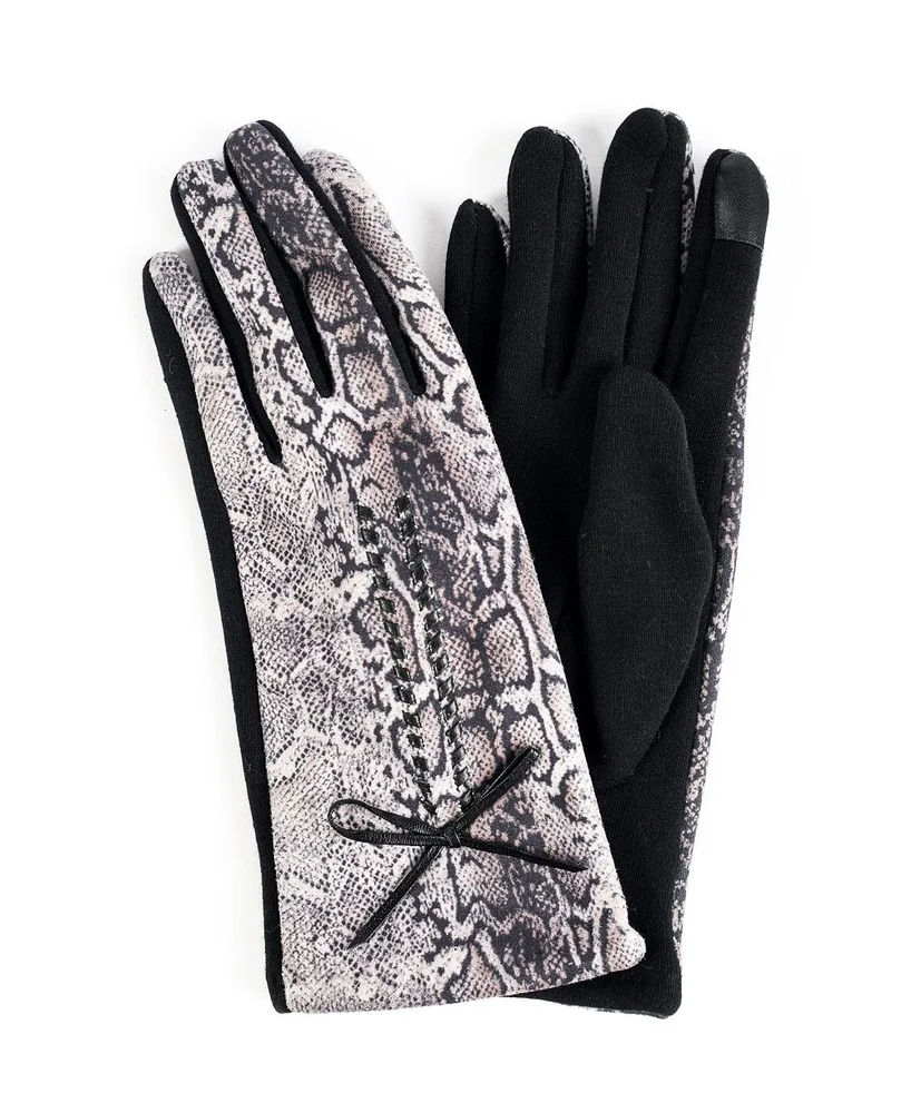 Women's Leopard Jersey Touchscreen Gloves