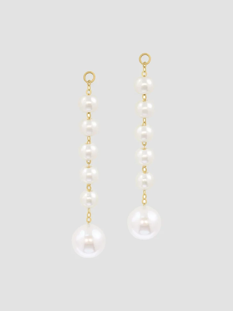 18K Yellow Gold & Freshwater Pearl Drop Earrings