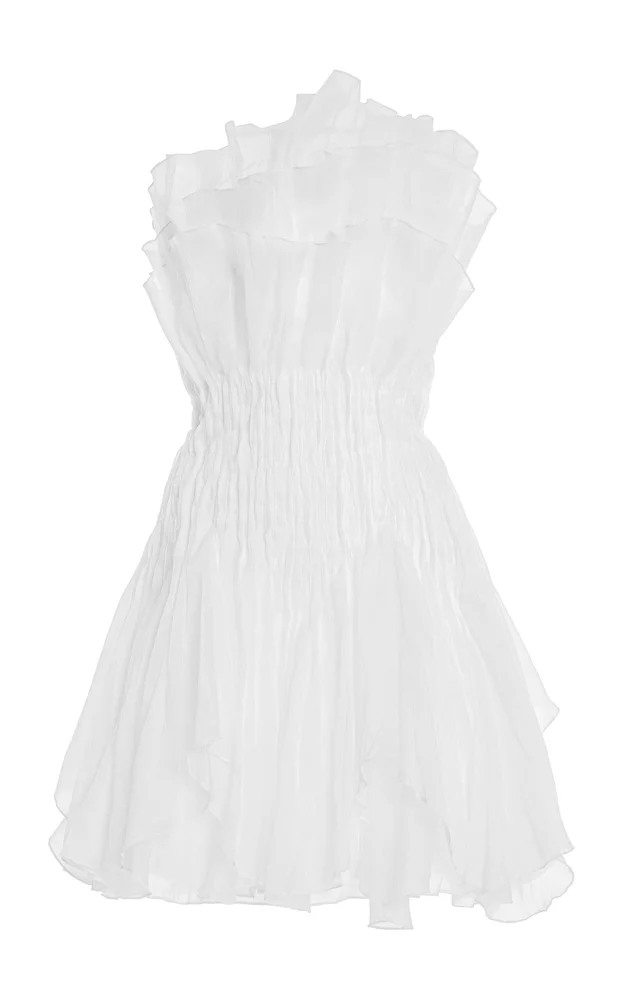Nisha One-Shoulder Organza Mini Dress