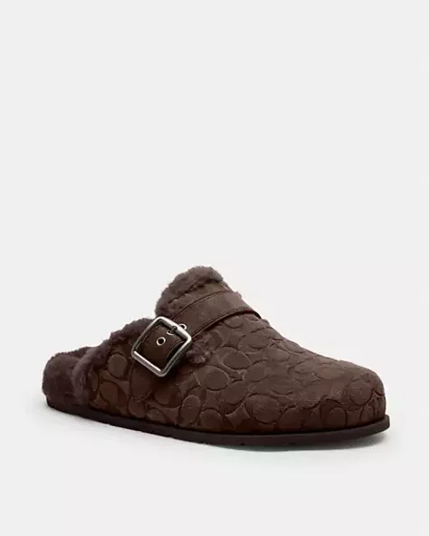 Buckle Clog In Signature Suede