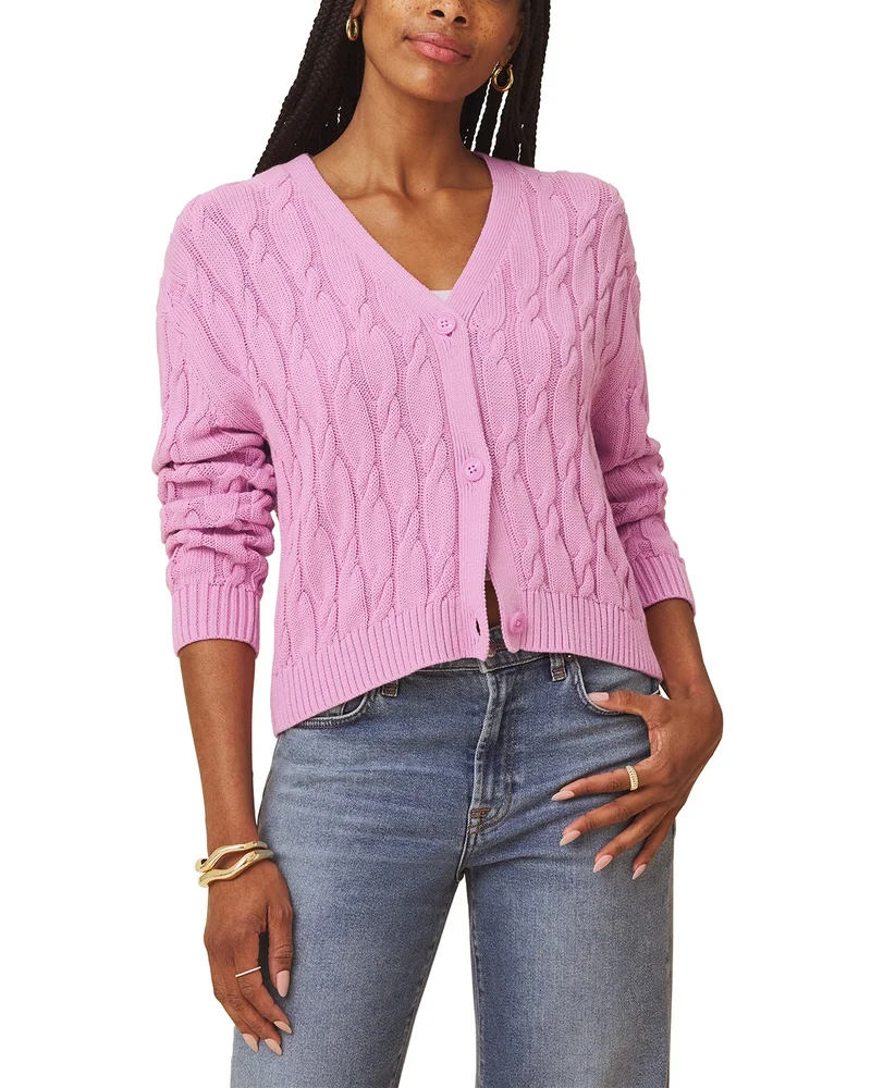 Rubi Cable Knit Cardigan Sweater