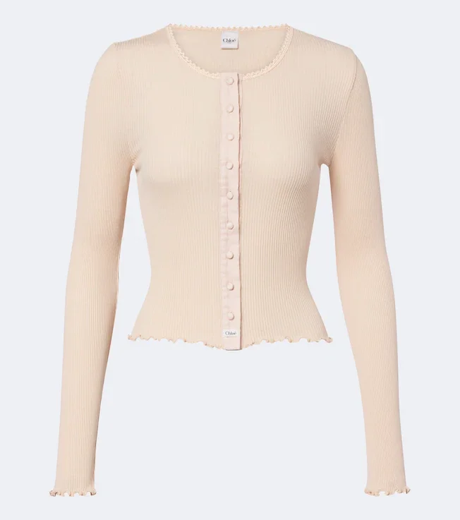 Ribbed-knit cotton and silk cardigan
