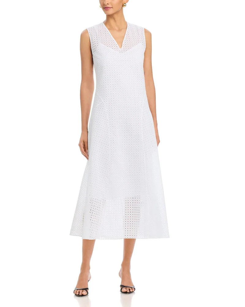 Eyelet Embroidered Midi Dress