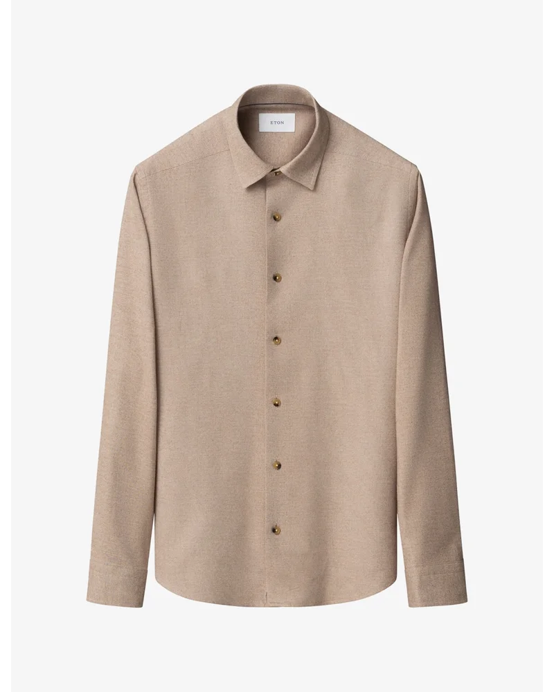 Solid Flannel Casual-Fit Long-Sleeve Cotton Shirt