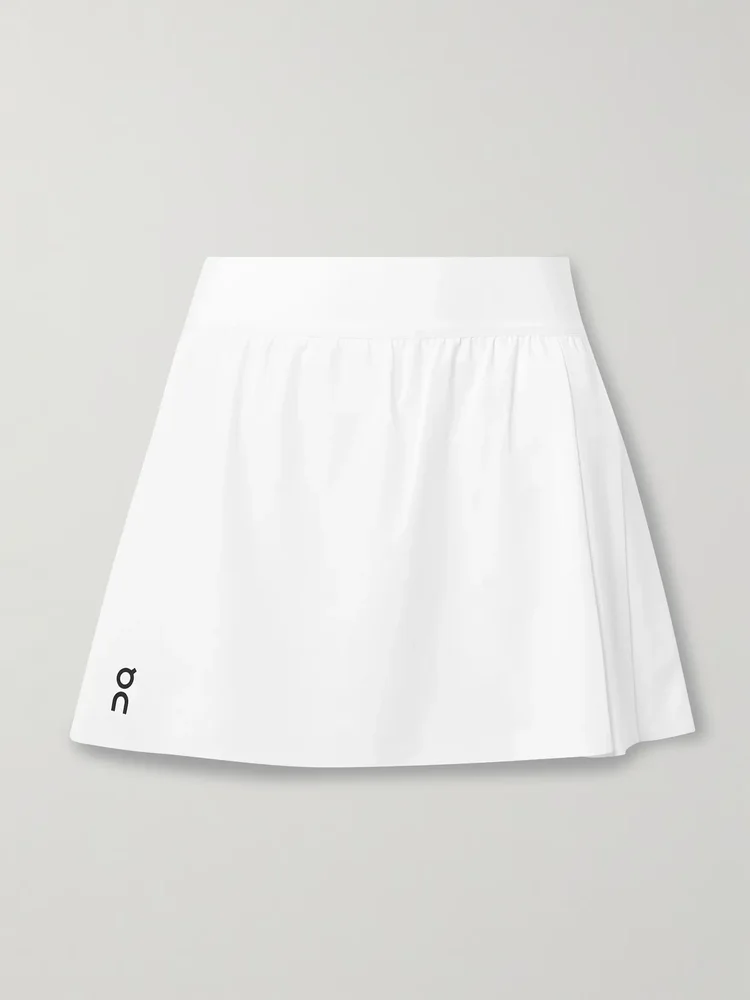 Court pleated recycled-jersey tennis skirt