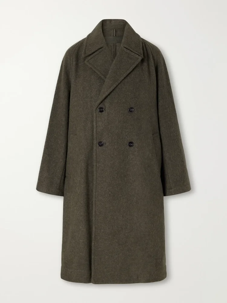 Double-Breasted Wool and Alpaca-Blend Felt Coat