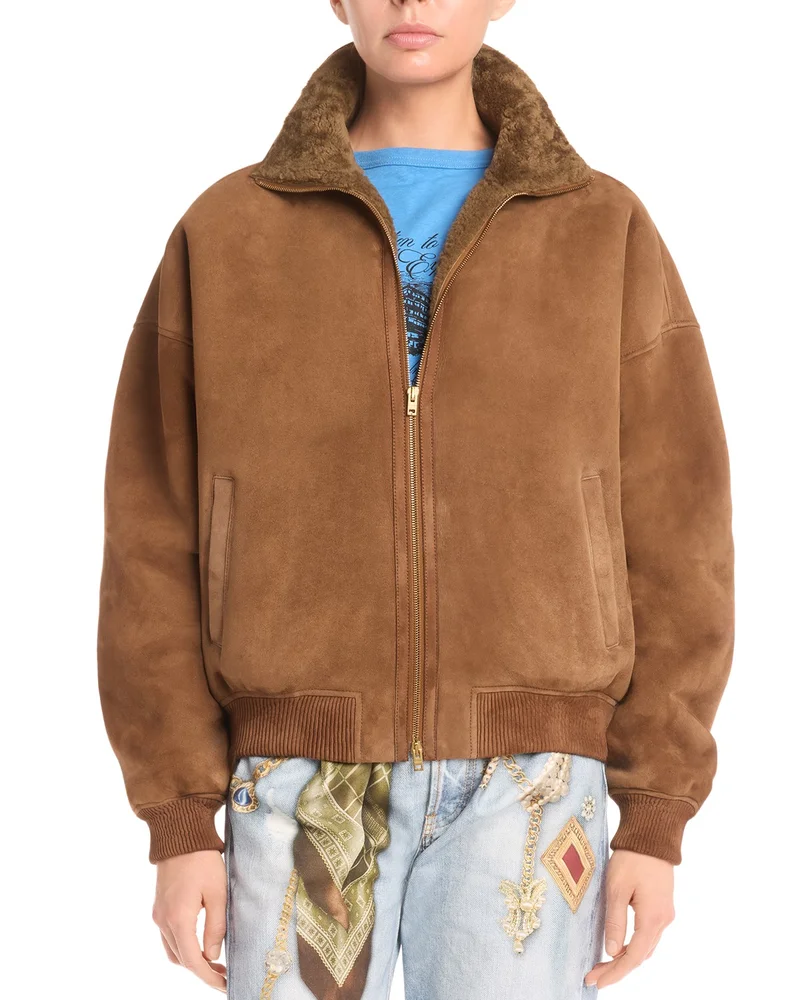 Leather Zip Front Jacket