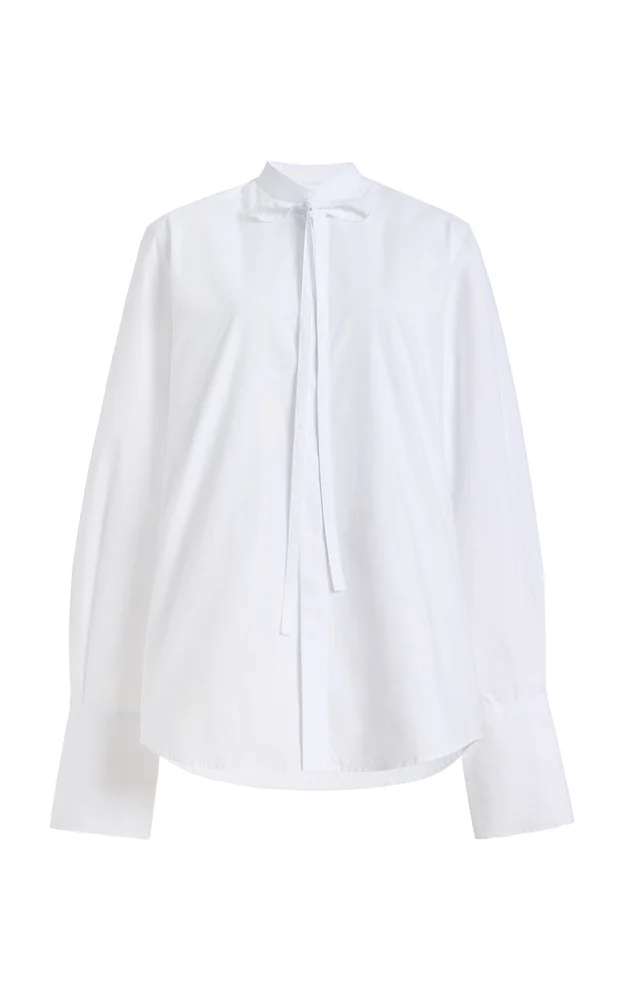 Exclusive The Boyfriend Cotton Bow-Tie Shirt
