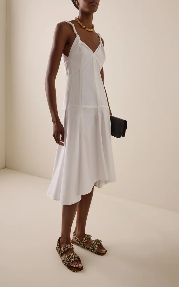 Leo Twisted Cotton Midi Dress