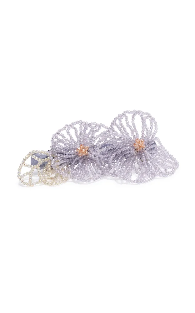 Violet Crystal-Beaded Hair Clip