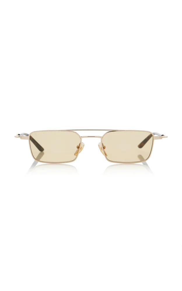 Aviator-Frame Metal Sunglasses