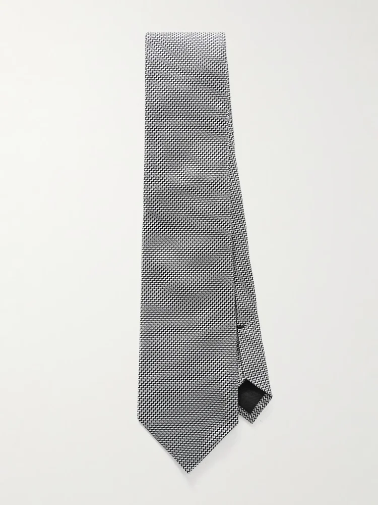 8cm Silk-Jacquard Tie - gray - One Size