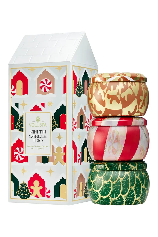 Holiday Mini Tin Candle Set of 3