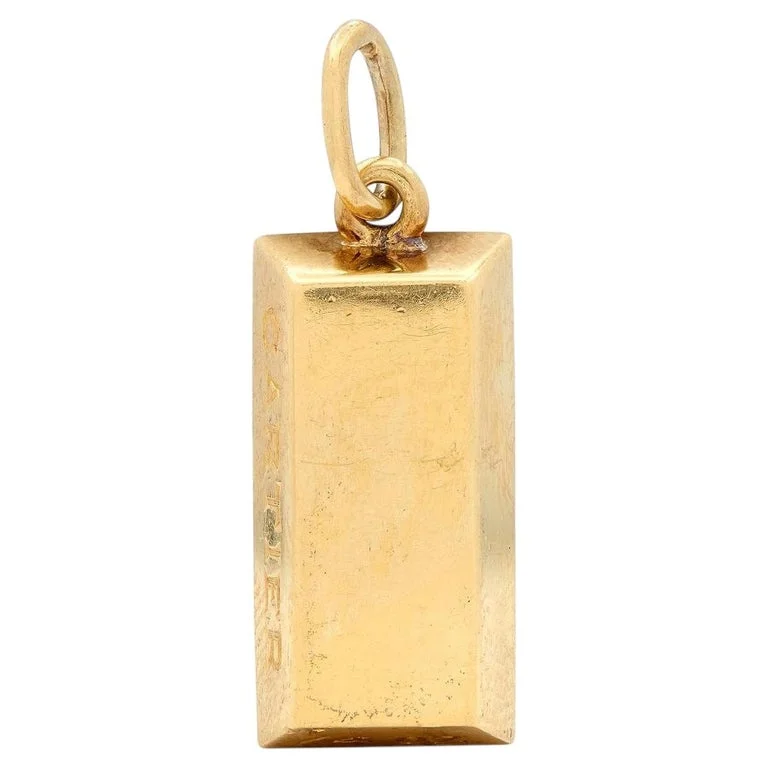Cartier 1970's 18 Karat Yellow Gold Vintage 1/4 Oz. Gold Bar Ingot Pendant