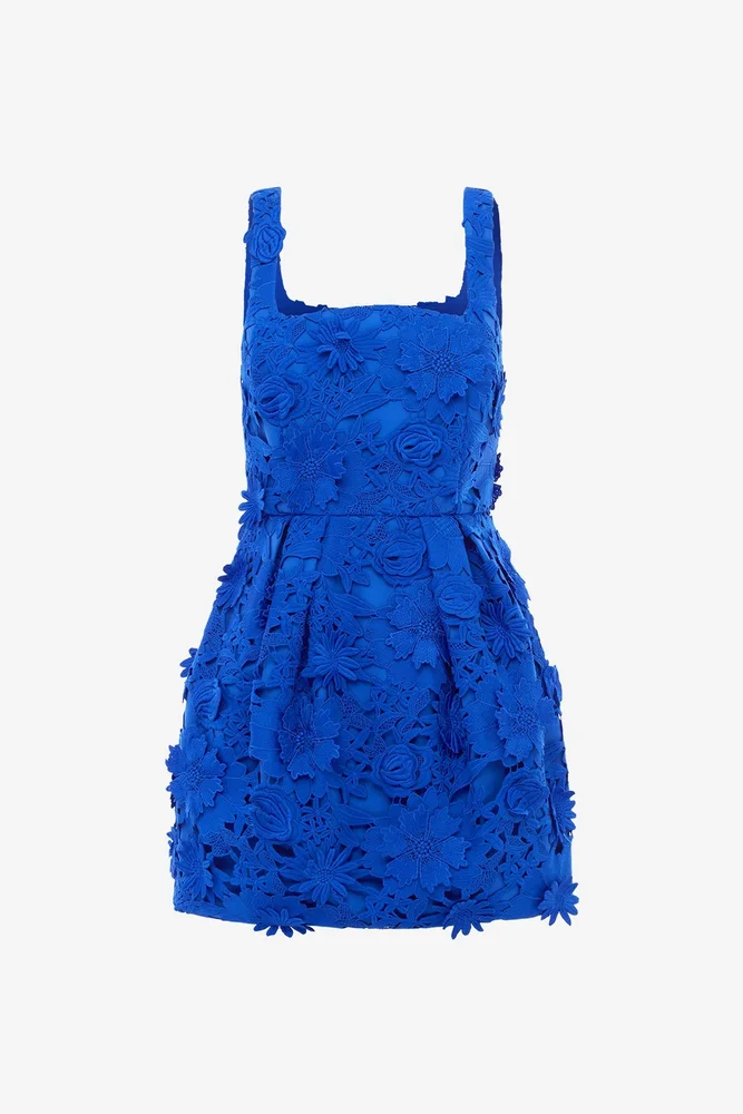 Piper Lace Mini Dress - Lapis