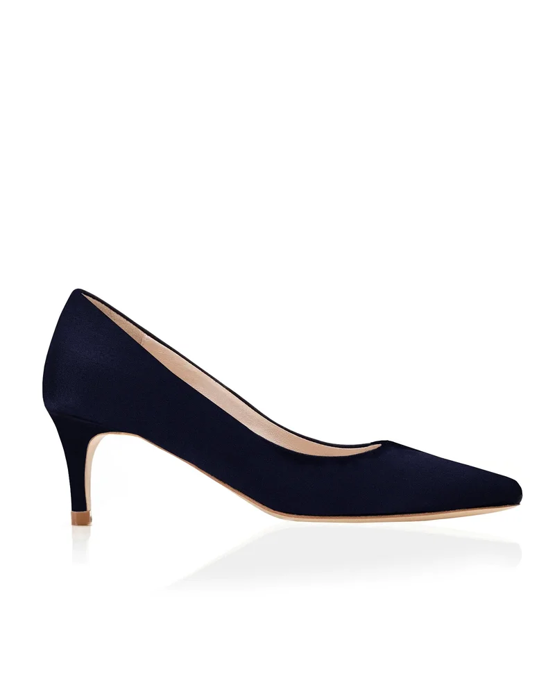 Tess Navy Suede Low Heel